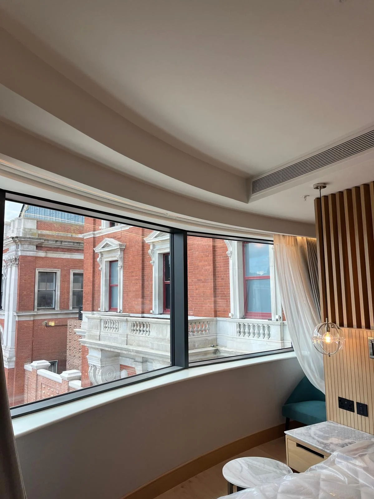 The Hyatt Regency Hotel — Guest room window and interior details